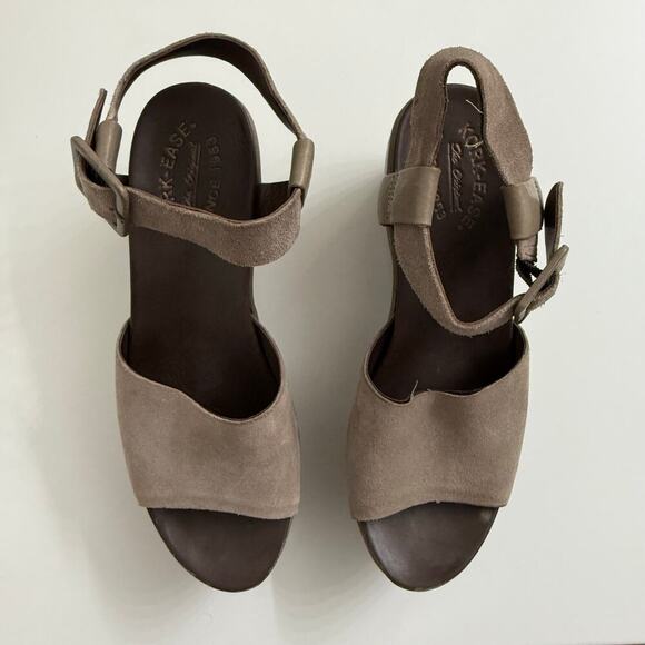 Kork-Ease Kerin Suede Leather Wedge Sandals Casual Vacation Taupe Sz 10 - Picture 4 of 9